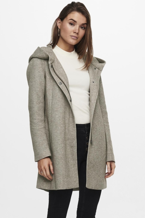 Only taupe dames jas | Model vooraanzicht