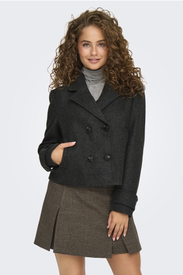 Only Jas ONLFREJA LIFE SHORT DB JACKET OTW N 15320983 DARK GREY MELANGE