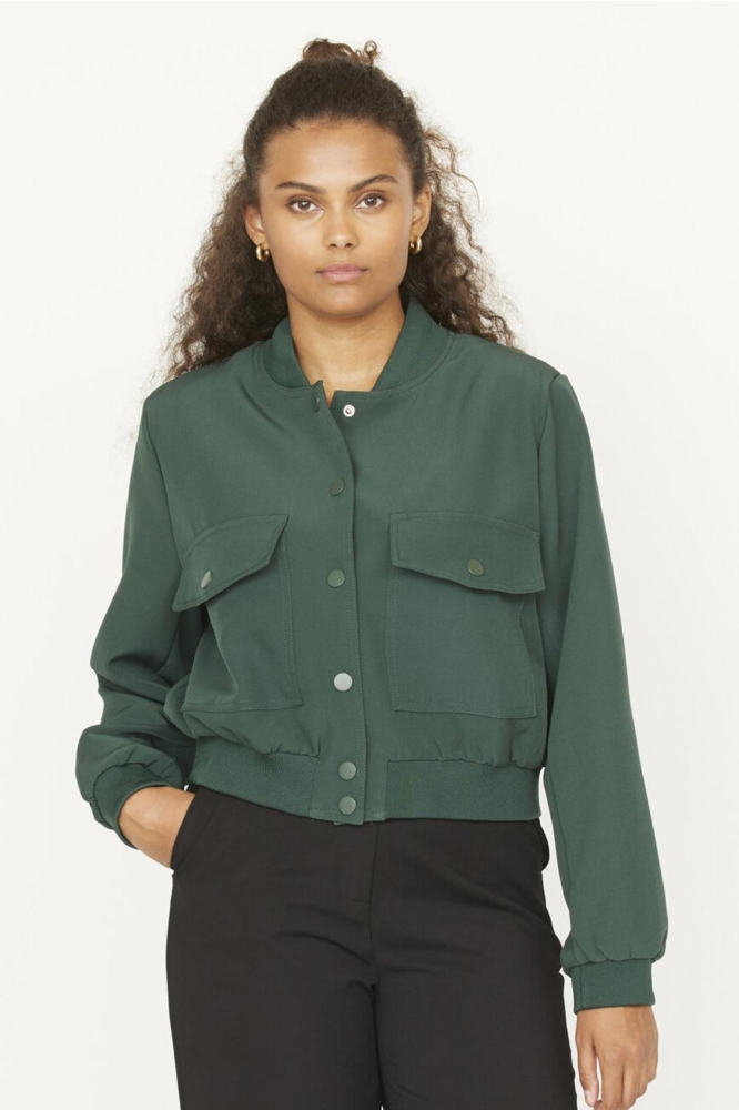 SisterS point groene dames jas | Model vooraanzicht