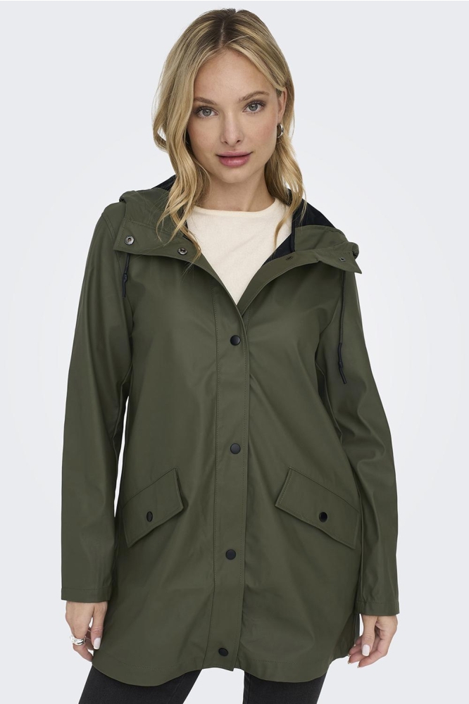 Only groene dames jas | Model vooraanzicht