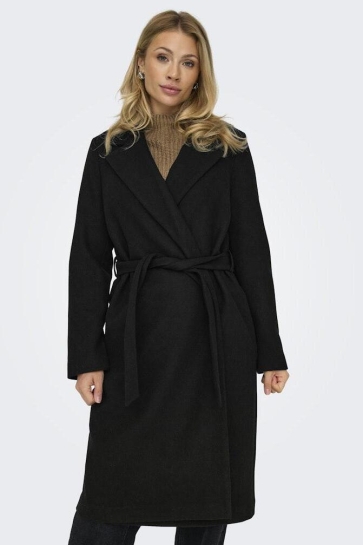 Only Jas ONLALVILDA LIFE WRAP COAT OTW NOOS 15314362 Black/SOLID