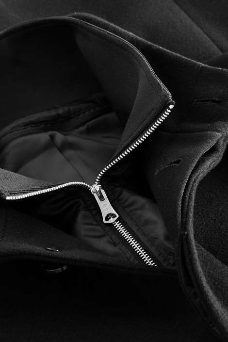 Matinique zwarte heren jas | Close up