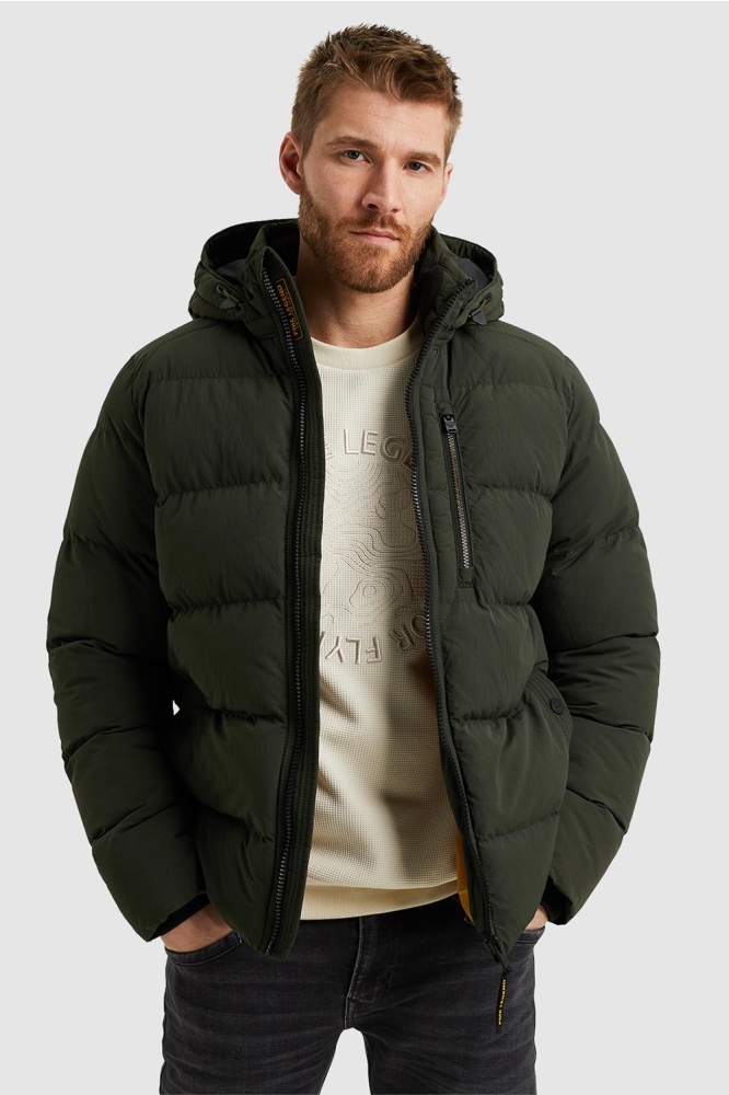 PME legend groene heren jas | Model vooraanzicht