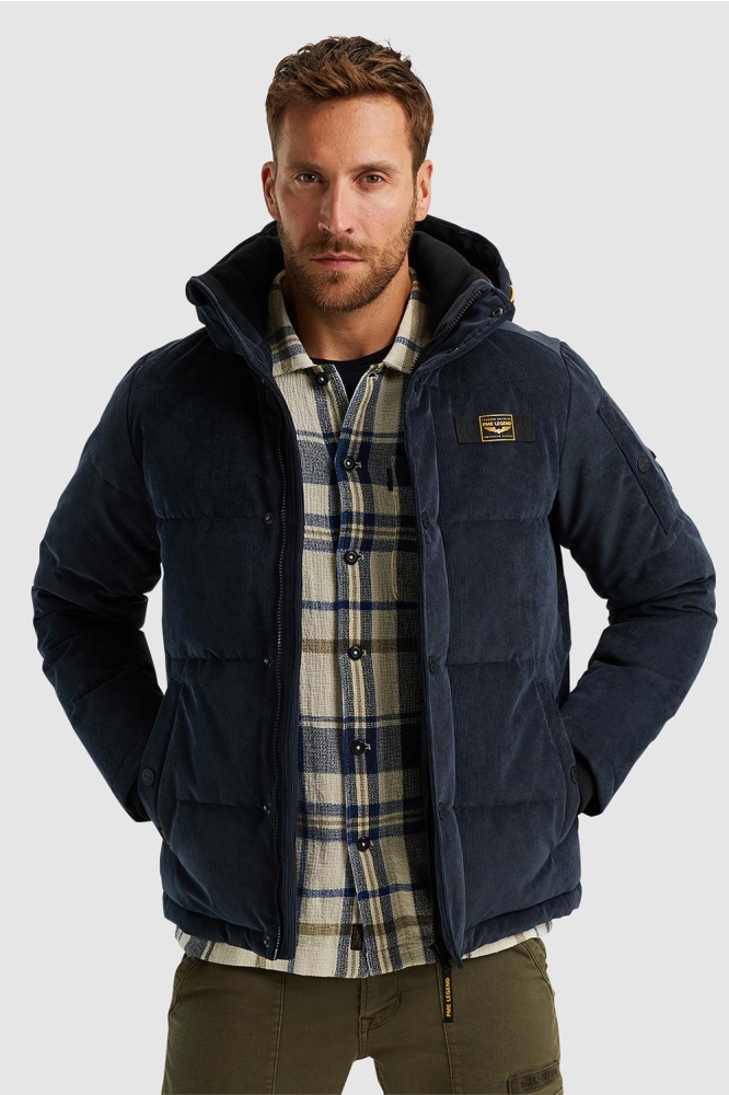 PME legend blauwe heren jas | Model vooraanzicht