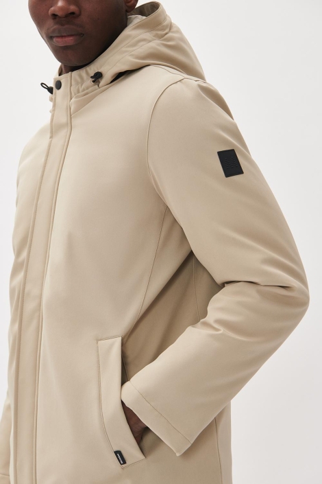 Matinique beige heren jas | Close up