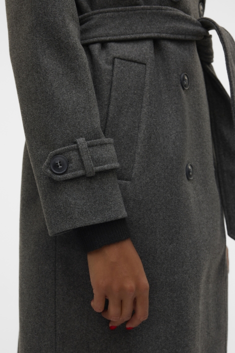 Vero Moda grijze dames jas | Close up