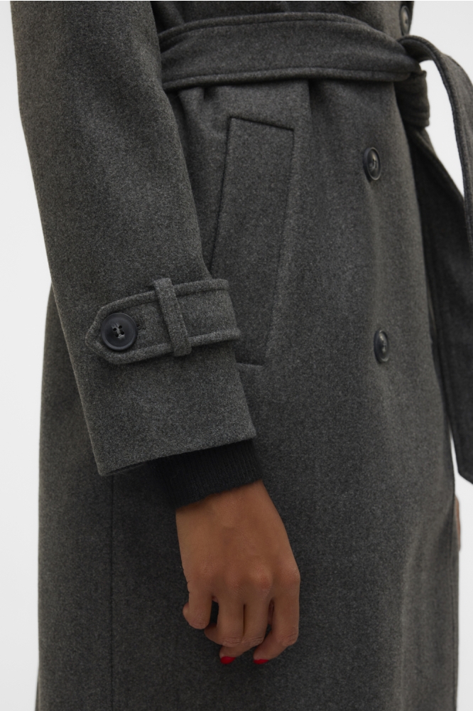 Vero Moda grijze dames jas | Close up