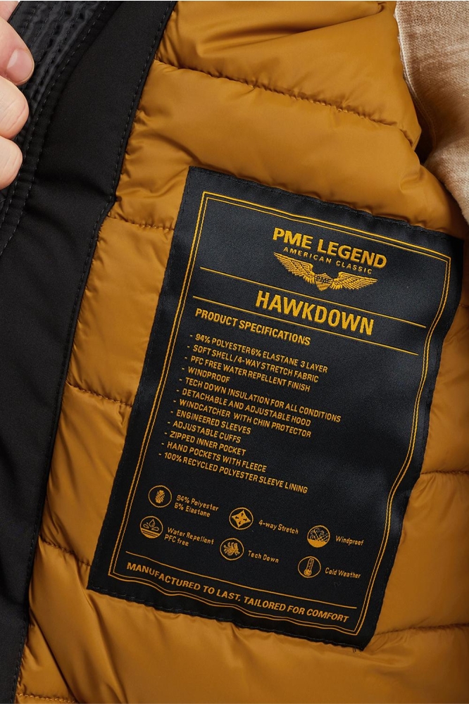 PME legend zwarte heren jas | Close up