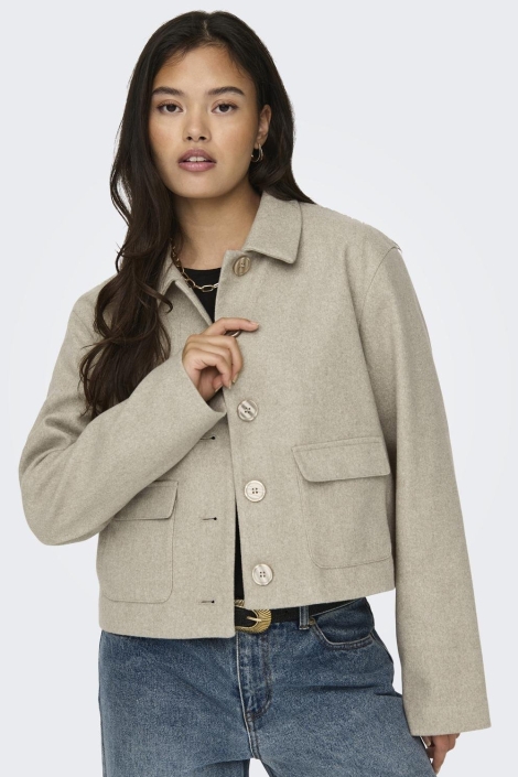 Jacqueline de Yong camel dames jas | Close up