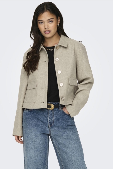 Jacqueline de Yong camel dames jas | Model vooraanzicht