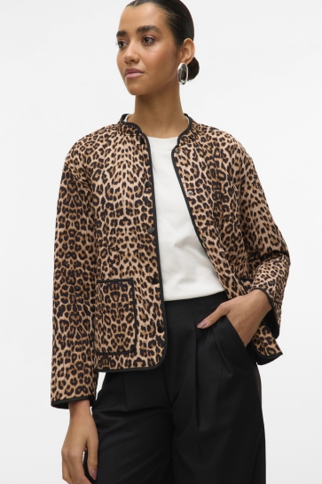 Vero Moda Jas VMCLARA JACKET GA NOOS 10331363 Rugby Tan/LEOPARD