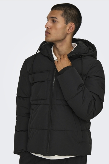 Only & Sons Jas ONSELIJAH PCKT. HOOD JACKET NOOS 22029661 BLACK