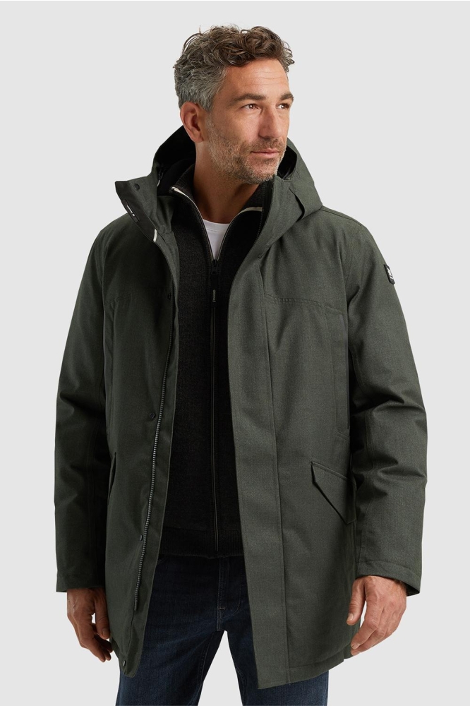 Vanguard groene heren jas | Model vooraanzicht