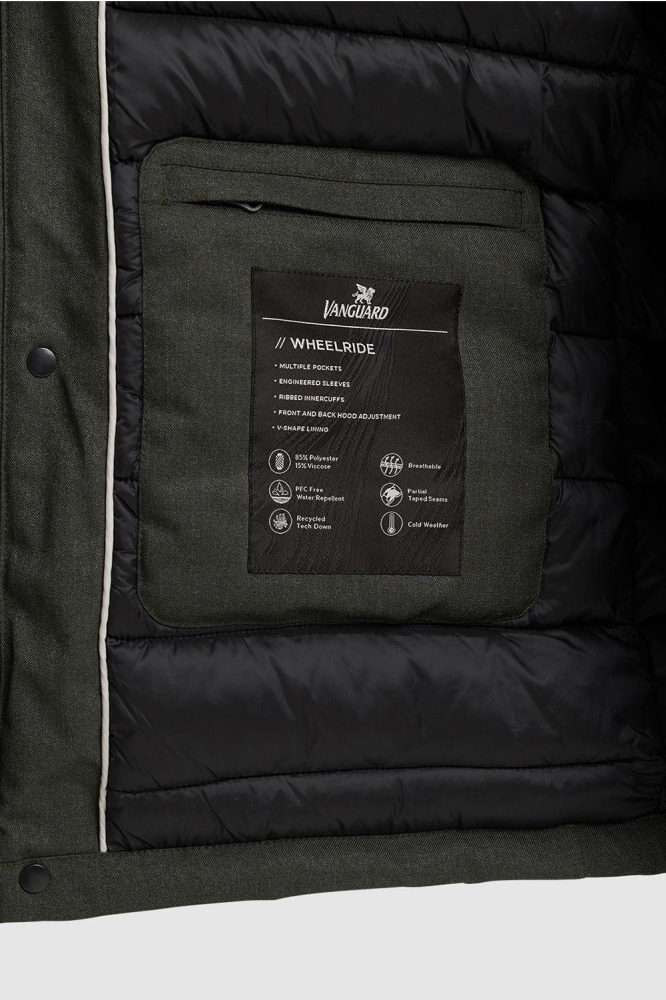 Vanguard groene heren jas | Close up