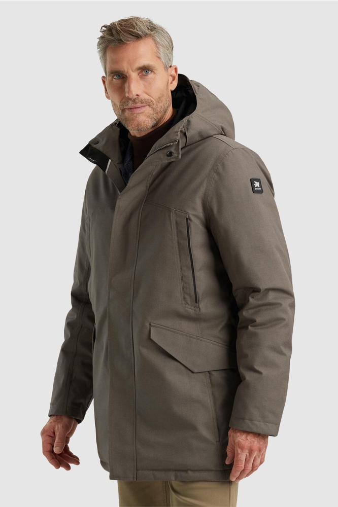 Vanguard bruine heren jas | Model zijaanzicht