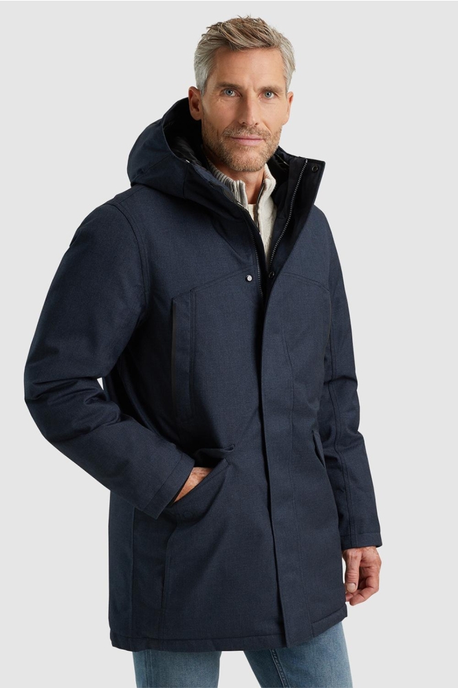 Vanguard blauwe heren jas | Model zijaanzicht