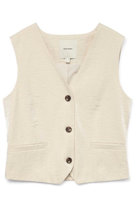 Vero Moda beige dames gilet | Vooraanzicht