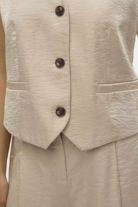Vero Moda beige dames gilet | Close up