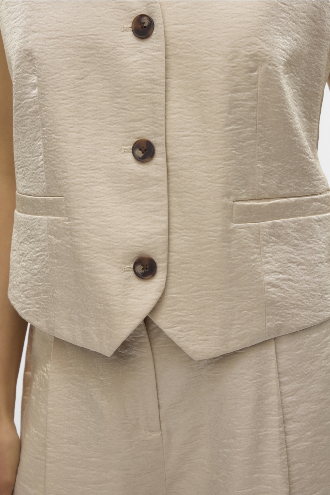 Vero Moda beige dames gilet | Close up