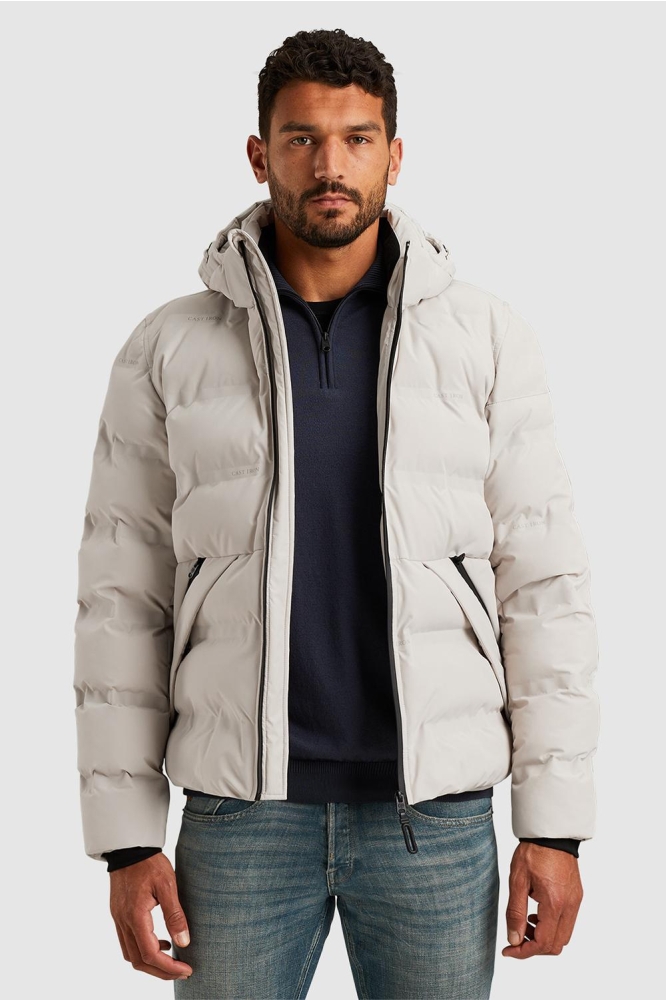 Cast Iron grijze heren jas | Model vooraanzicht