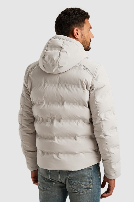 Cast Iron grijze heren jas | Model achteraanzicht