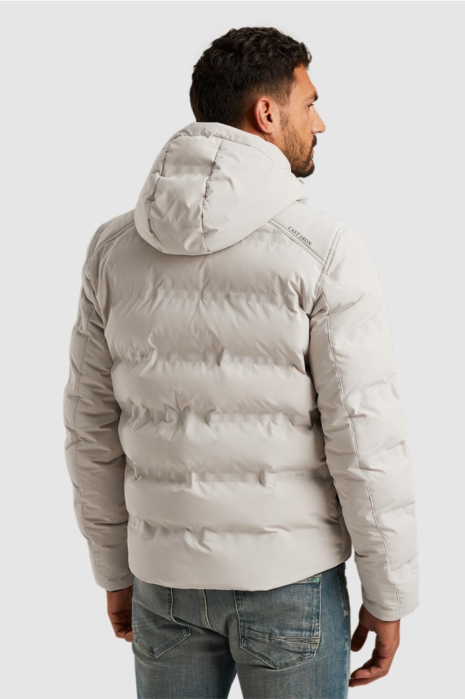 Cast Iron grijze heren jas | Model achteraanzicht