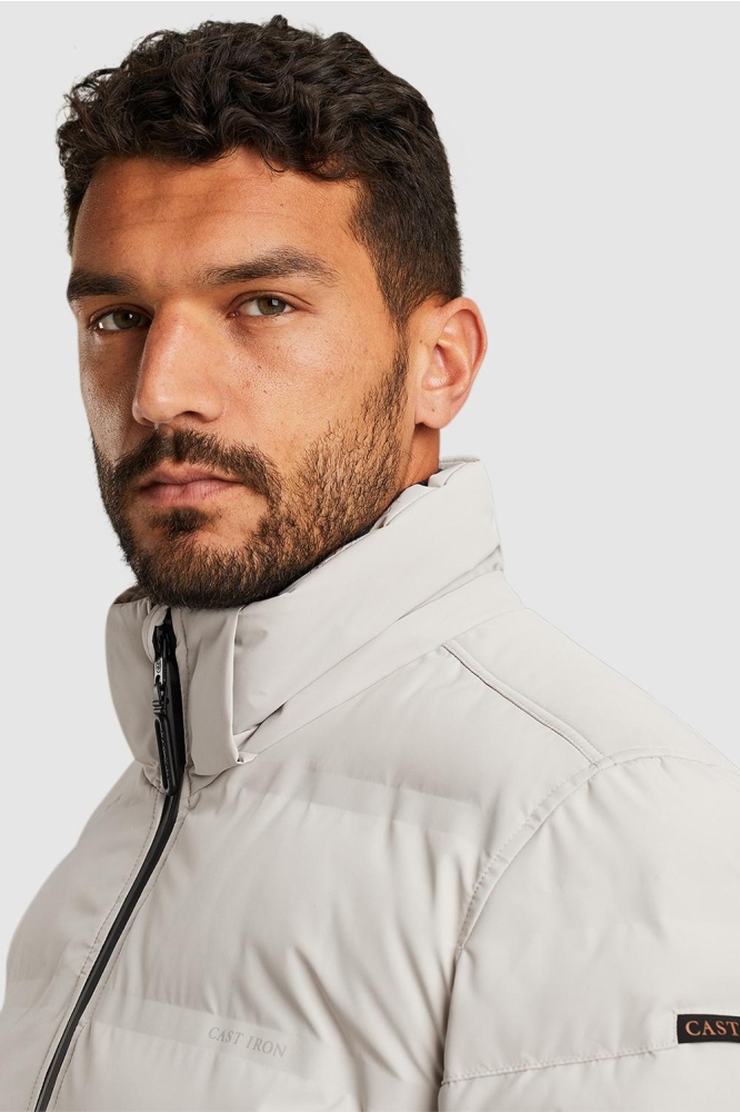 Cast Iron grijze heren jas | Close up