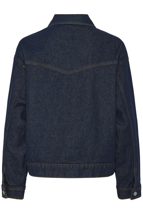 Pieces blauwe dames jas | Achteraanzicht