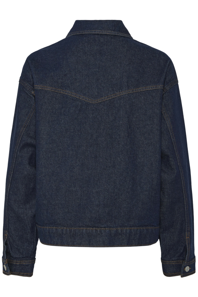 Pieces blauwe dames jas | Achteraanzicht