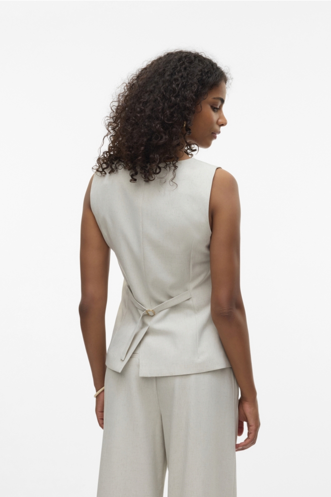Vero Moda beige dames gilet | Model achteraanzicht