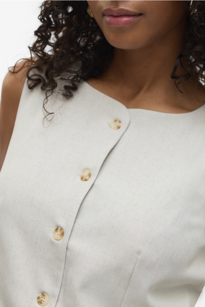 Vero Moda beige dames gilet | Close up