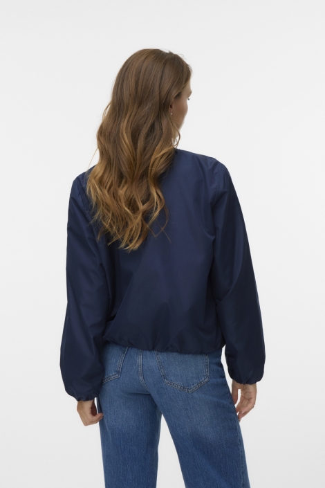 Vero Moda blauwe dames jas | Model achteraanzicht