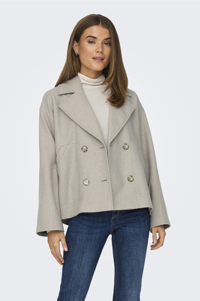 Only taupe dames jas | Model vooraanzicht