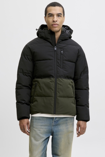 Jack & Jones Jas JJEOWEN PUFFER SN 12278792 ROSIN/BLACK BLOCKING