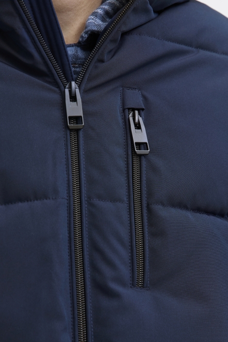 Jack & Jones blauwe heren jas | Close up