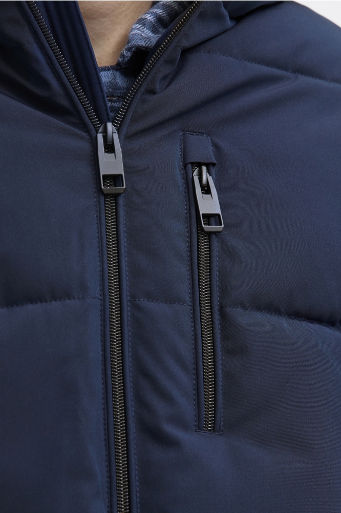 Jack & Jones blauwe heren jas | Close up