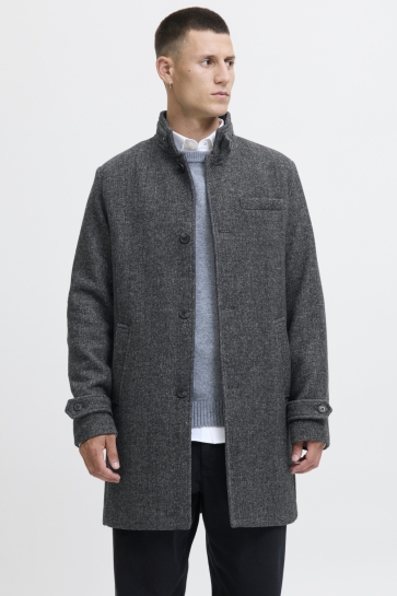 Jack & Jones JJEMELTON WOOL BLEND COAT SN 12258672 GREY MELANGE/HERRINGBON