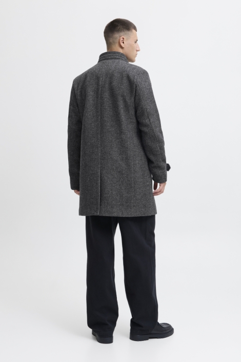 Jack & Jones grijze heren jas | Model achteraanzicht