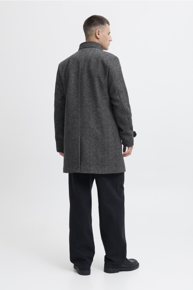 Jack & Jones grijze heren jas | Model achteraanzicht