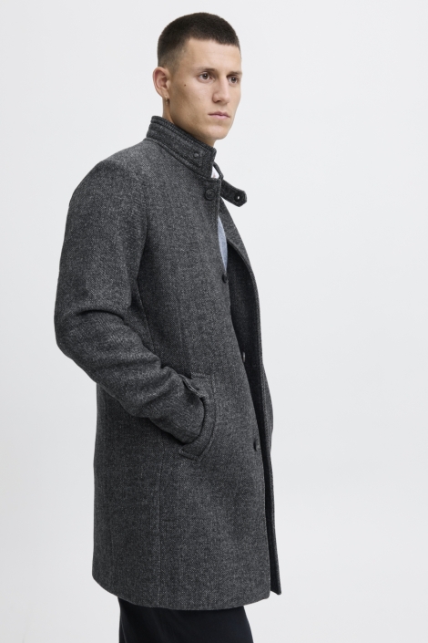 Jack & Jones grijze heren jas | Model zijaanzicht