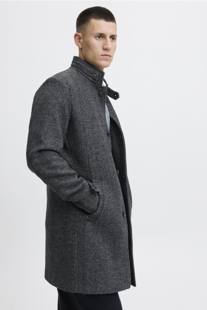 Jack & Jones grijze heren jas | Model zijaanzicht