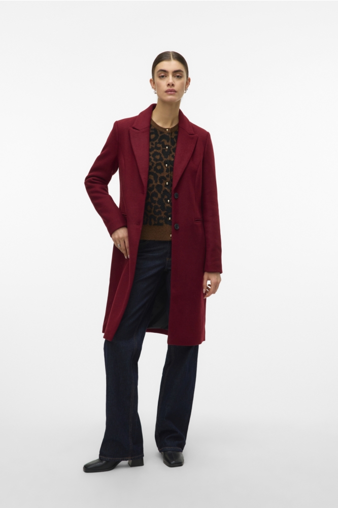 Vero Moda bordeaux dames jas | Model vooraanzicht