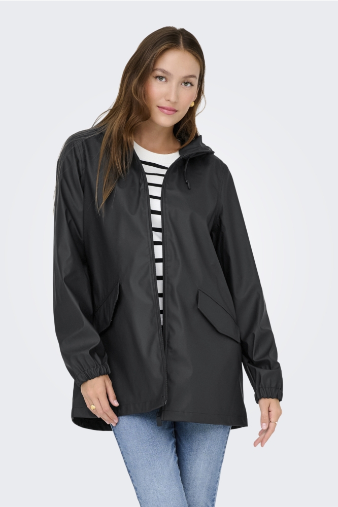 Jacqueline de Yong zwarte dames jas | Model vooraanzicht