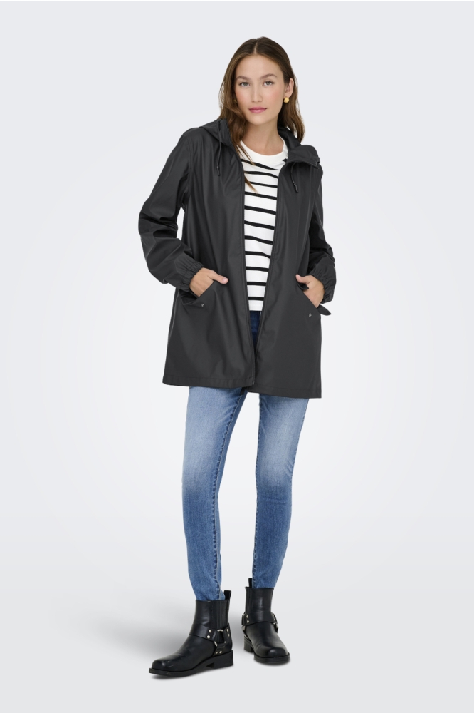 Jacqueline de Yong zwarte dames jas | Model