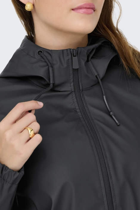 Jacqueline de Yong zwarte dames jas | Close up