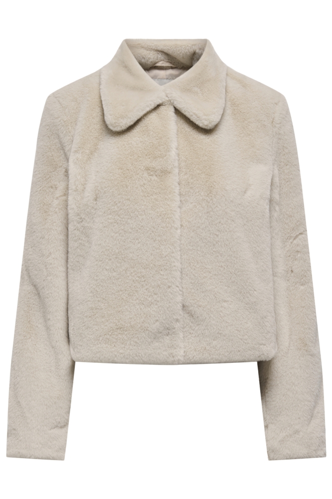 Jacqueline de Yong ecru dames jas | Vooraanzicht