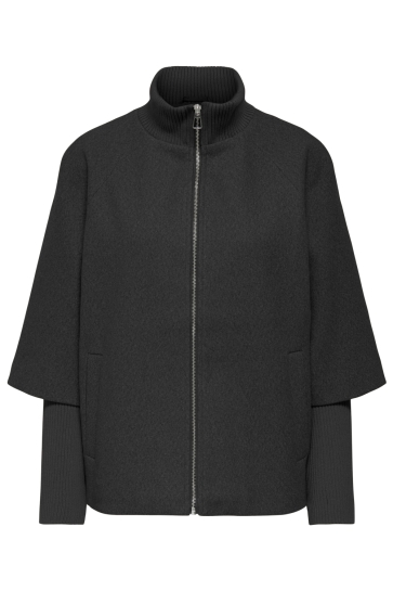 Jacqueline de Yong Jas JDYMEMORY LIFE RIB SHORT JACKET OTW 15353907 DARK GREY MELANGE