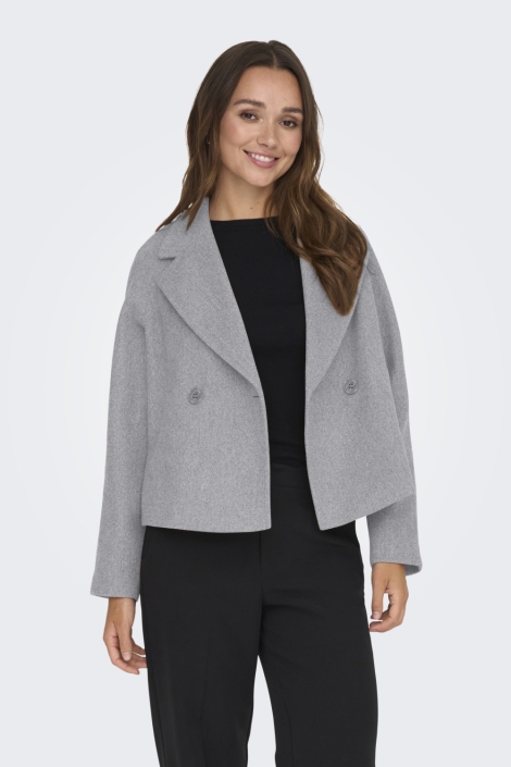 Jacqueline de Yong grijze dames jas | Model vooraanzicht