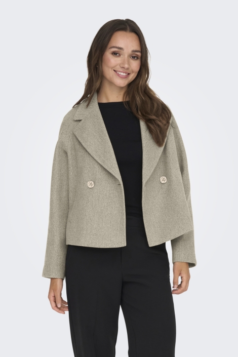 Jacqueline de Yong beige dames jas | Model vooraanzicht