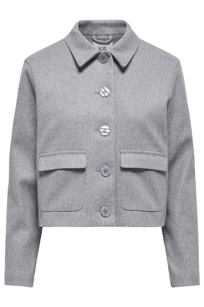 Jacqueline de Yong grijze dames jas | Vooraanzicht